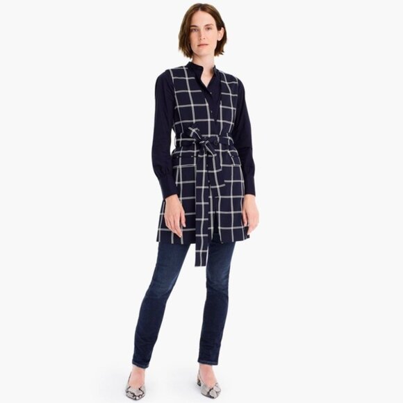 J. CREW 365 French Girl Windowpane Vest Blazer - Size 2 - Picture 2 of 7